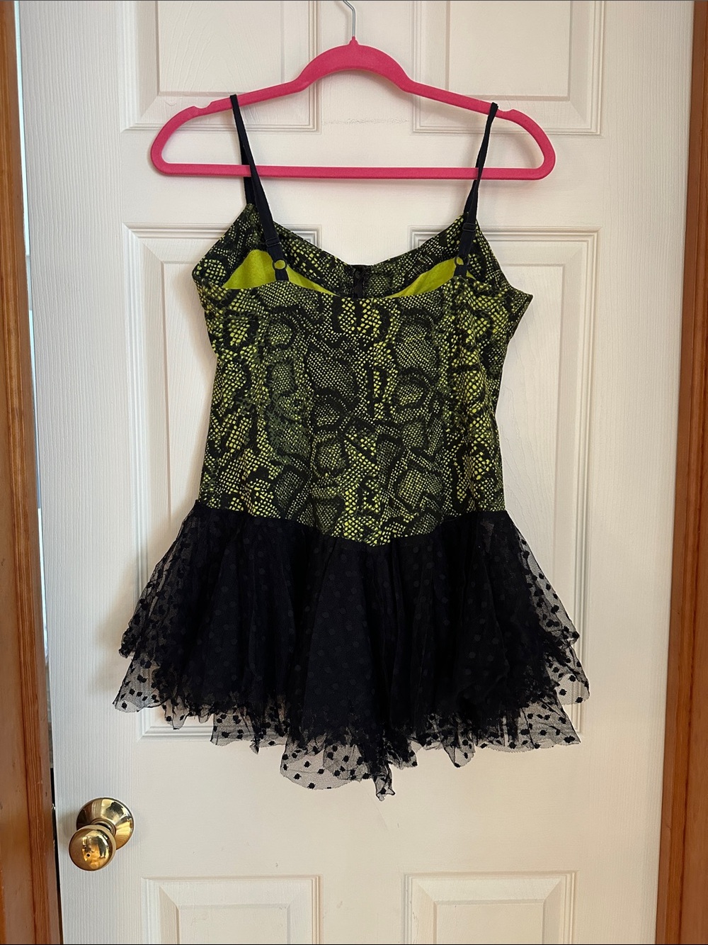 Vintage 90s y2k Betsey Johnson Neon Snake-Print Peplum Top L - Picture 7 of 7